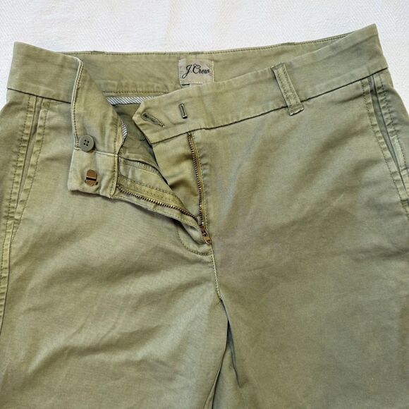 J. Crew Shorts Size 4 Mid Rise Chino Olive Green Cotton Blend 6.5" Stretch H5809 - Picture 2 of 13